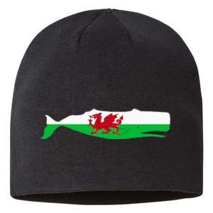 Funny Whale Wales Flag Pun For Welsh American Whales Lover Sustainable Beanie