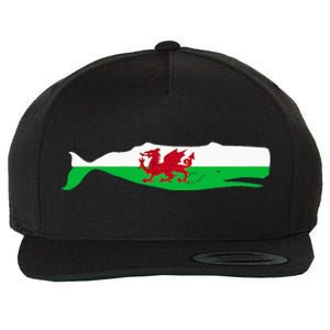 Funny Whale Wales Flag Pun For Welsh American Whales Lover Wool Snapback Cap