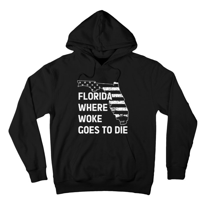 Florida Where Woke Goes To Die Funny Retro Hoodie