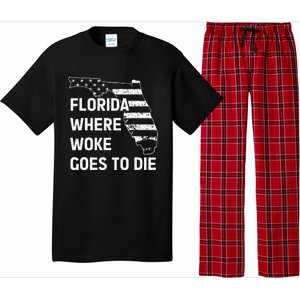 Florida Where Woke Goes To Die Funny Retro Pajama Set