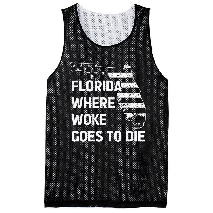 Florida Where Woke Goes To Die Funny Retro Mesh Reversible Basketball Jersey Tank