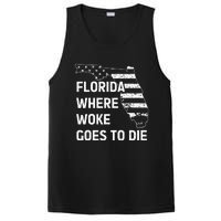 Florida Where Woke Goes To Die Funny Retro PosiCharge Competitor Tank