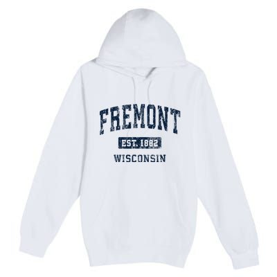 Fremont Wisconsin Wi Vintage Athletic Sports Design Premium Pullover Hoodie