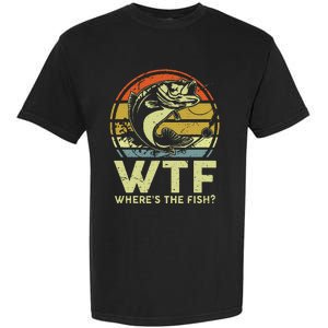 Fishingshirt Wtf Wheres The Fish Funny Bass Dad Garment-Dyed Heavyweight T-Shirt