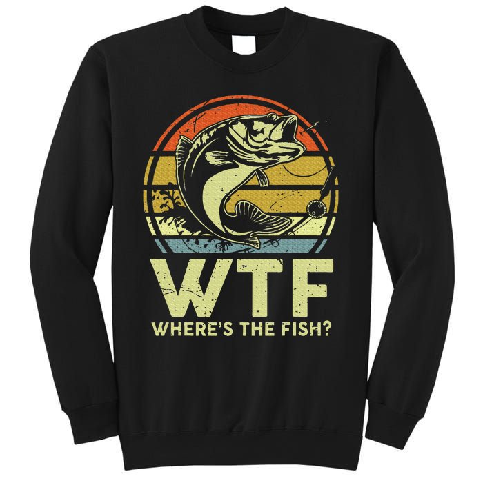 Fishingshirt Wtf Wheres The Fish Funny Bass Dad Sweatshirt