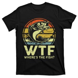 Fishingshirt Wtf Wheres The Fish Funny Bass Dad T-Shirt