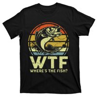 Fishingshirt Wtf Wheres The Fish Funny Bass Dad T-Shirt