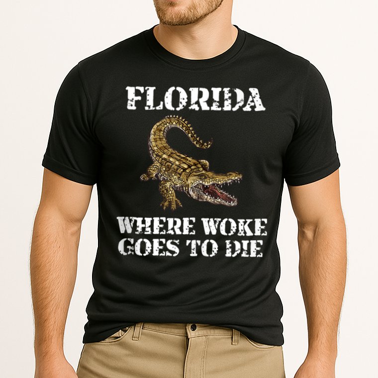 Florida Where Woke Goes To Die Alligator Performance Shirt