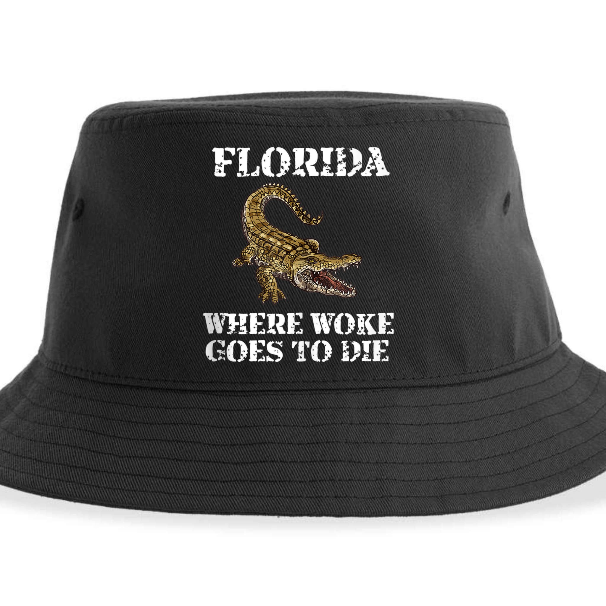Florida Where Woke Goes To Die Alligator Sustainable Bucket Hat