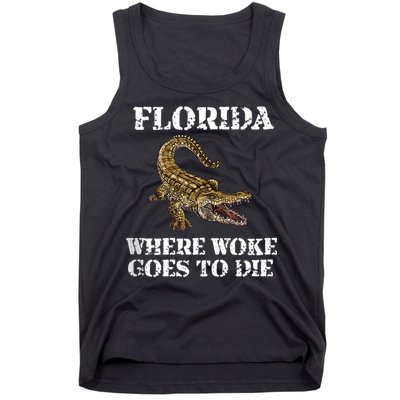 Florida Where Woke Goes To Die Alligator Tank Top