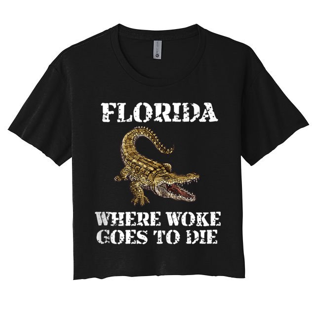 Florida Where Woke Goes To Die Alligator Crop Top