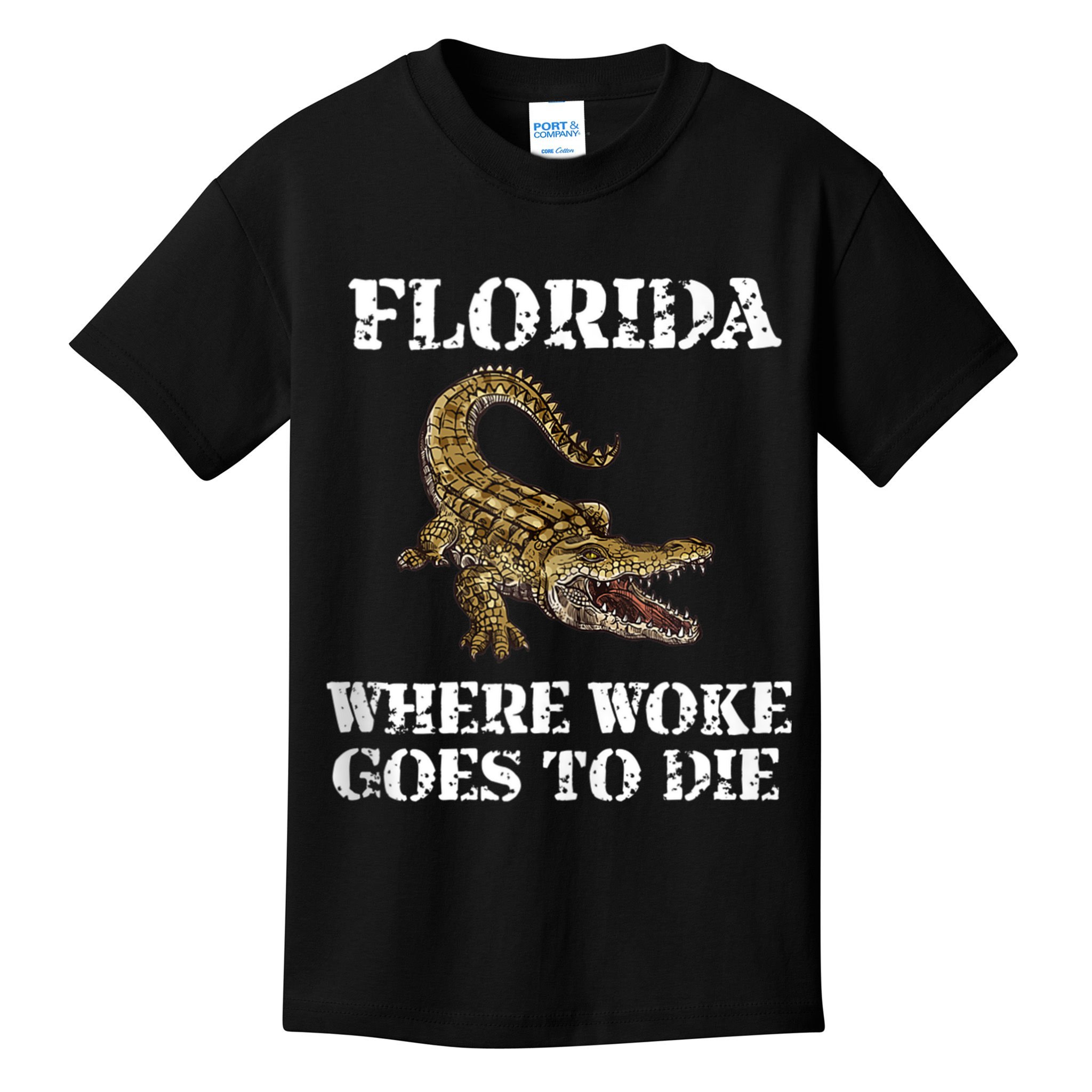 Florida Where Woke Goes To Die Alligator Kids T-Shirt