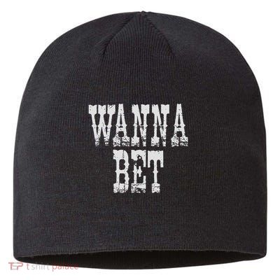 Funny Western Wanna Bet Vintage Cowboy Sustainable Beanie