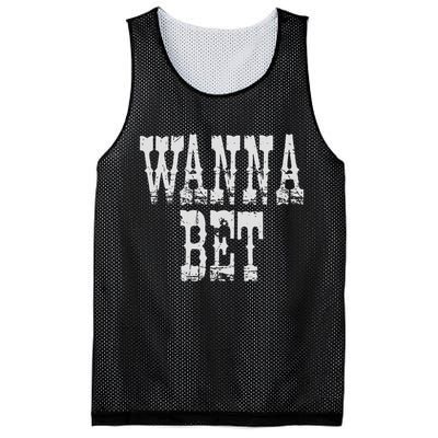Funny Western Wanna Bet Vintage Cowboy Mesh Reversible Basketball Jersey Tank