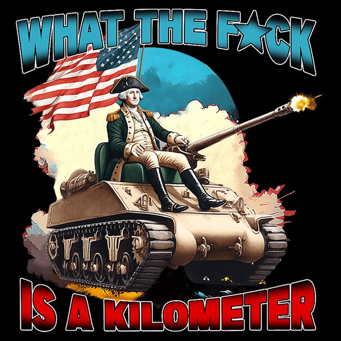 Funny Wtf What The Fck Is A Kilometer George Washington Full-Length Apron With Pockets