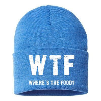 Funny Wtf Wheres The Food Gift Sustainable Knit Beanie