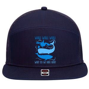 Funny Whale Whale Whale What Do We Have Here? 7 Panel Mesh Trucker Snapback Hat