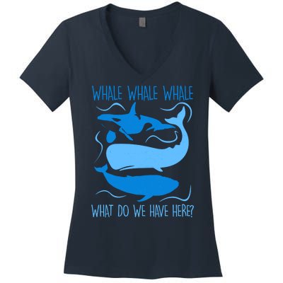 Funny Whale Whale Whale What Do We Have Here? Women's V-Neck T-Shirt