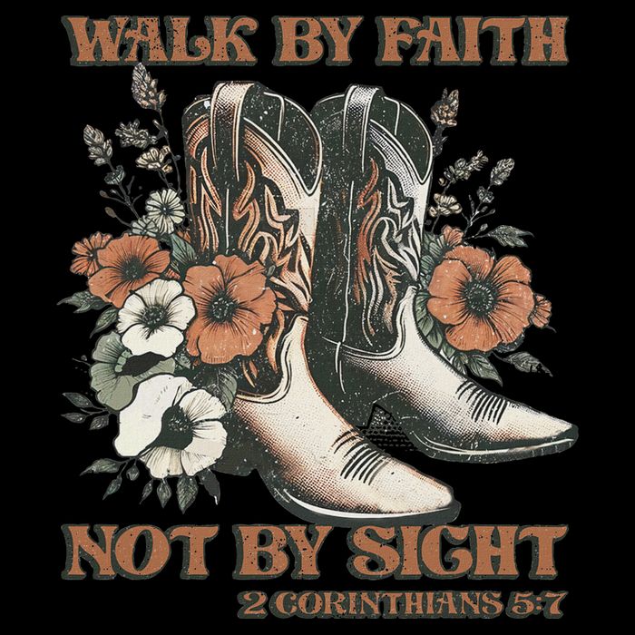 Faith We Walk By Faith Not By Sight Christian Cooling Performance Crew T-Shirt