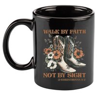 Faith We Walk By Faith Not By Sight Christian 11oz C Handle Ceramic Mug