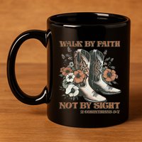 Faith We Walk By Faith Not By Sight Christian 11oz C Handle Ceramic Mug