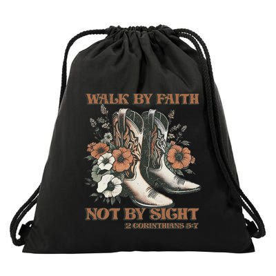 Faith We Walk By Faith Not By Sight Christian Drawstring Bag