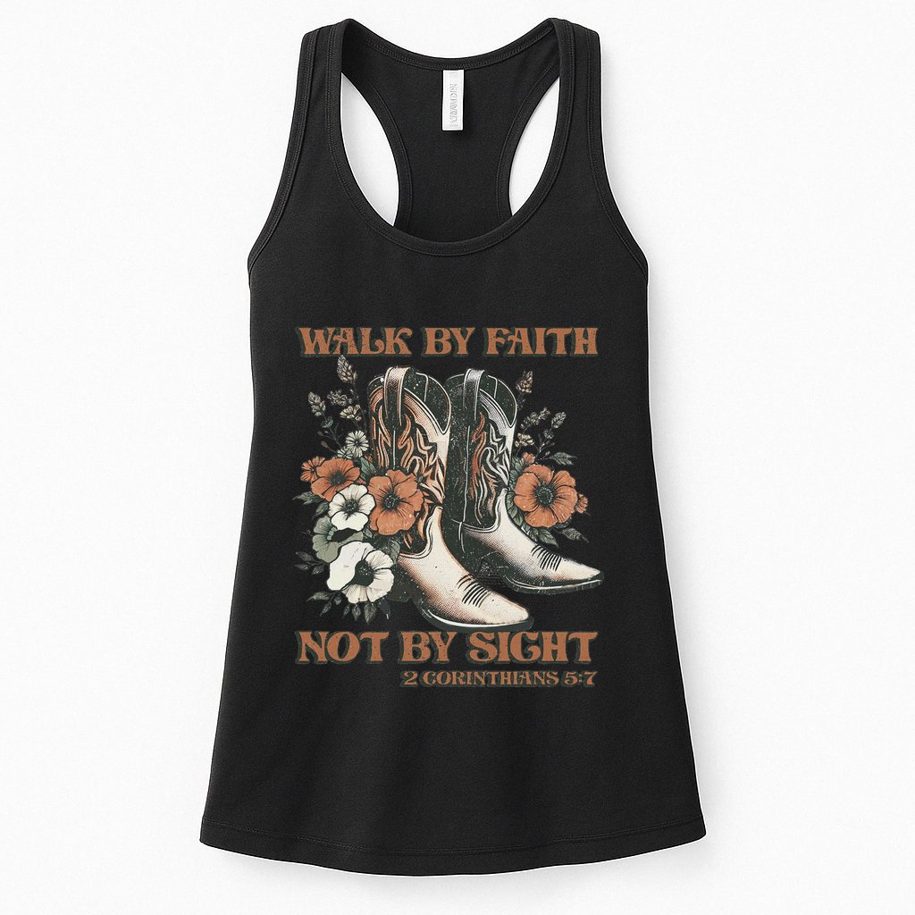 Faith We Walk By Faith Not By Sight Christian Womens Tank Top