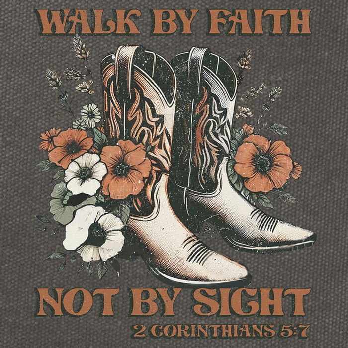 Faith We Walk By Faith Not By Sight Christian Cotton Canvas Backpack