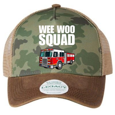 Funny Wee Woo Squad Fire Truck Design Legacy Tie Dye Trucker Hat