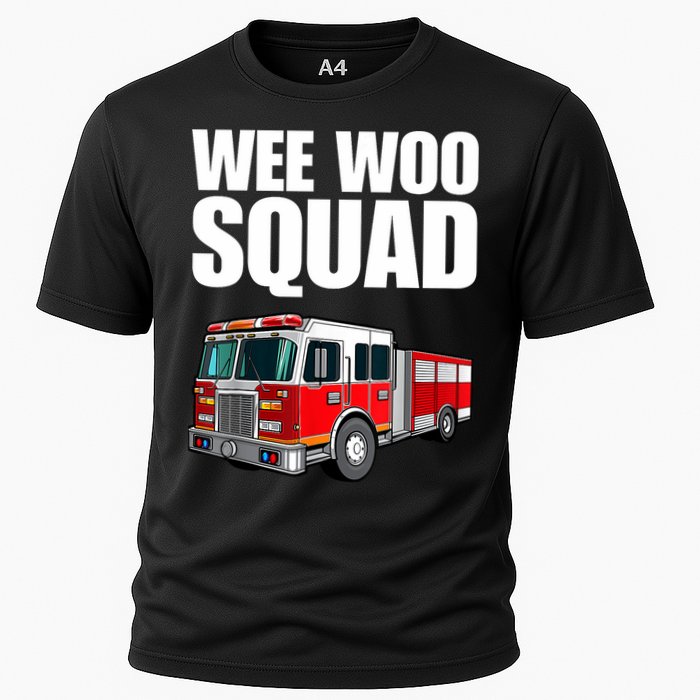 Funny Wee Woo Squad Fire Truck Design Cooling Performance Crew T-Shirt