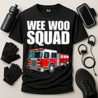 Funny Wee Woo Squad Fire Truck Design Cooling Performance Crew T-Shirt
