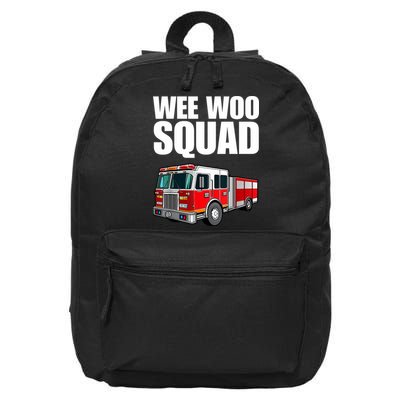 Funny Wee Woo Squad Fire Truck Design 16 in Basic Backpack