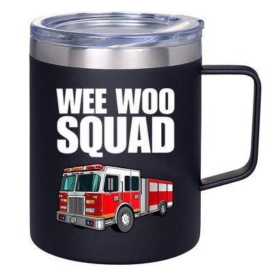 Funny Wee Woo Squad Fire Truck Design 12oz Stainless Steel Coffee Mug