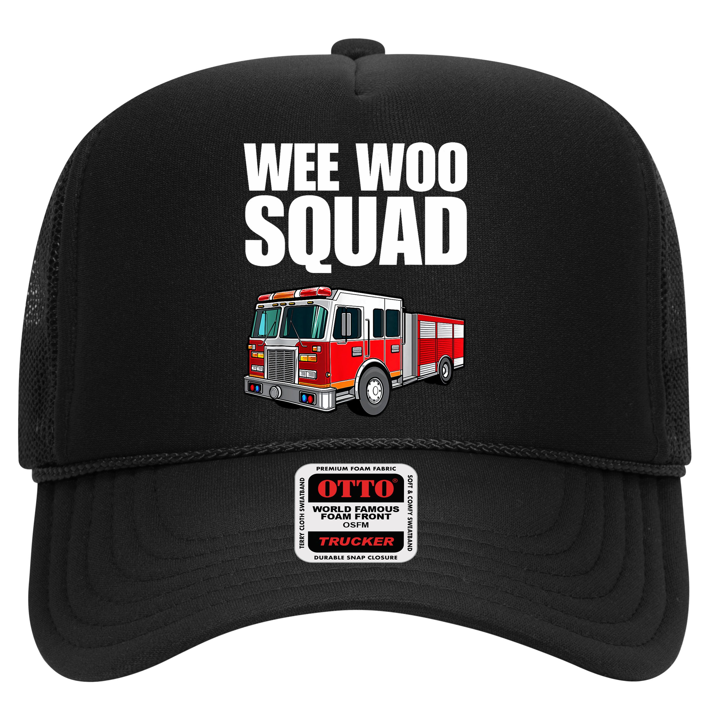 Funny Wee Woo Squad Fire Truck Design Hat