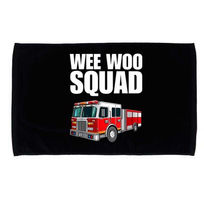 Funny Wee Woo Squad Fire Truck Design Microfiber Hand Towel