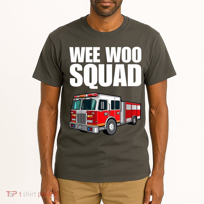 Funny Wee Woo Squad Fire Truck Design Tall T-Shirt