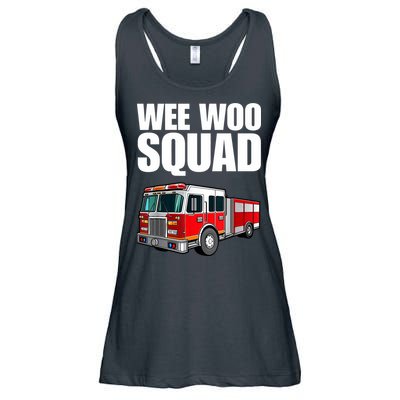 Funny Wee Woo Squad Fire Truck Design Ladies Essential Flowy Tank