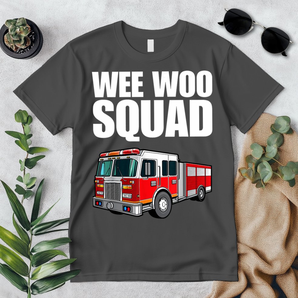 Funny Wee Woo Squad Fire Truck Design Premium T-Shirt
