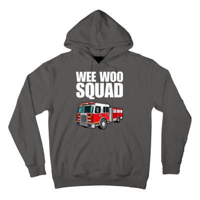 Funny Wee Woo Squad Fire Truck Design Tall Hoodie