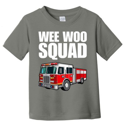 Funny Wee Woo Squad Fire Truck Design Toddler T-Shirt