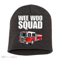 Funny Wee Woo Squad Fire Truck Design Short Acrylic Beanie