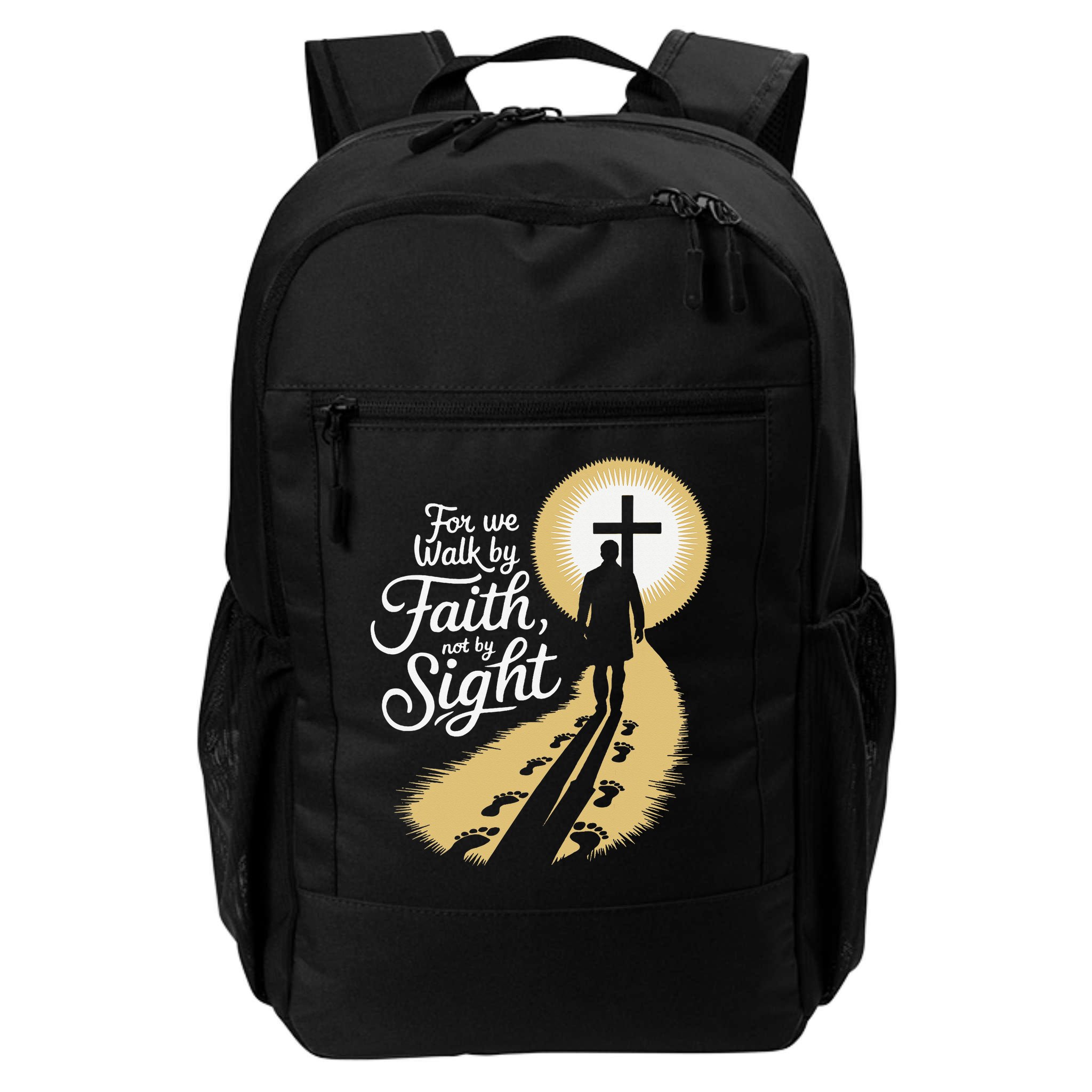 For We Walk Faith Not By Sight Christian Bible Verse Backpack