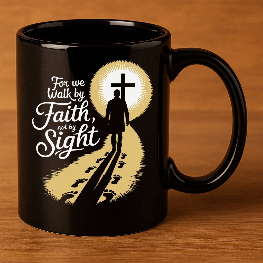 For We Walk Faith Not By Sight Christian Bible Verse 11oz C Handle Ceramic Mug
