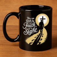 For We Walk Faith Not By Sight Christian Bible Verse 11oz C Handle Ceramic Mug