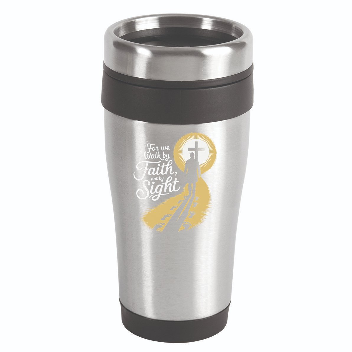 For We Walk Faith Not By Sight Christian Bible Verse 16oz Travel Tumbler