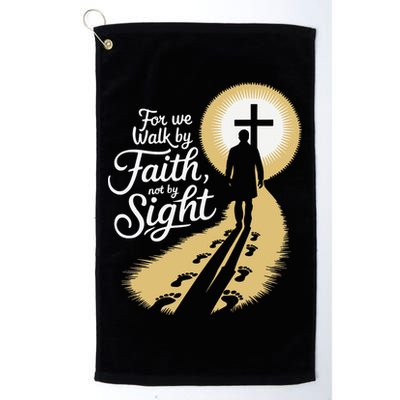 For We Walk Faith Not By Sight Christian Bible Verse Golf Towel