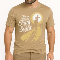 For We Walk Faith Not By Sight Christian Bible Verse Cooling Performance Crew T-Shirt
