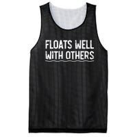 Floats Well With Others Funny Summer Joke Mesh Reversible Basketball Jersey Tank