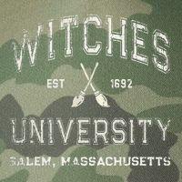 Funny Wiccan WITCHES UNIVERSITY Salem Massachusetts Witch Legacy Tie Dye Trucker Hat
