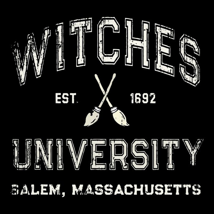 Funny Wiccan WITCHES UNIVERSITY Salem Massachusetts Witch Button